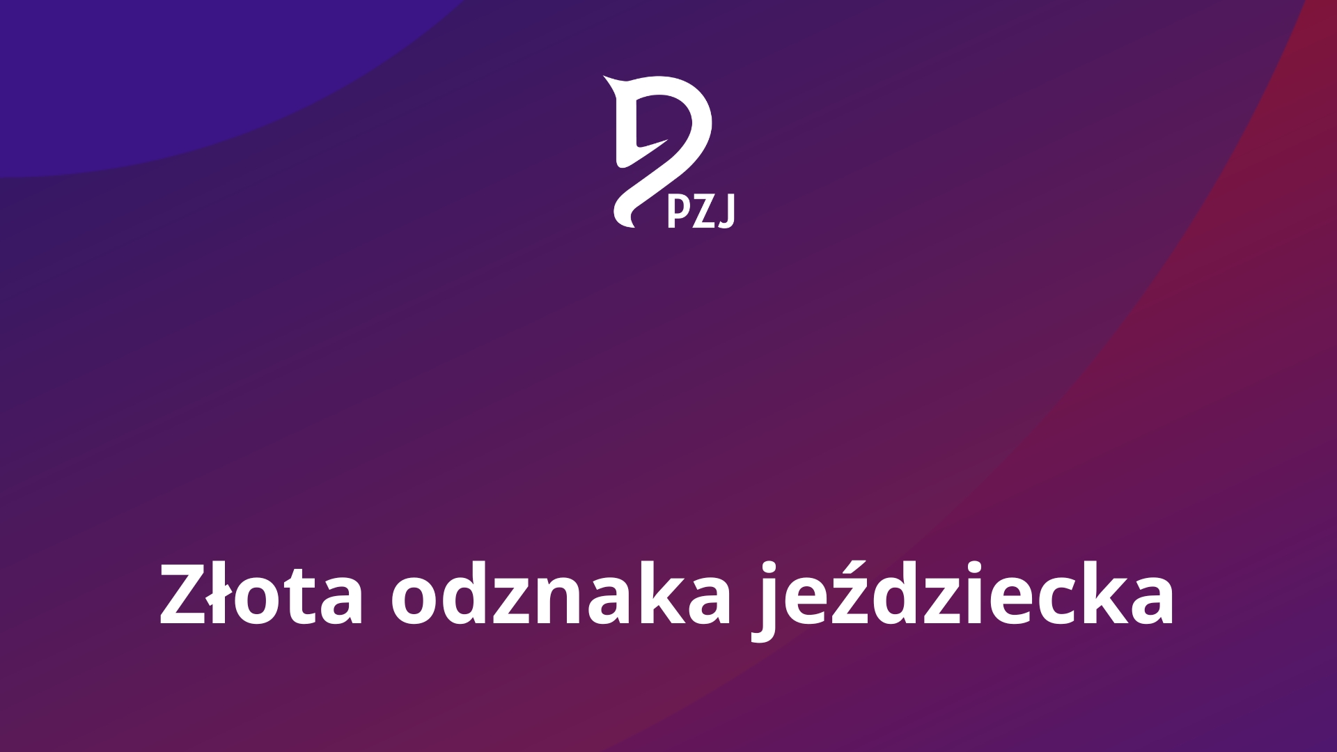 Złota odznaka jeździecka